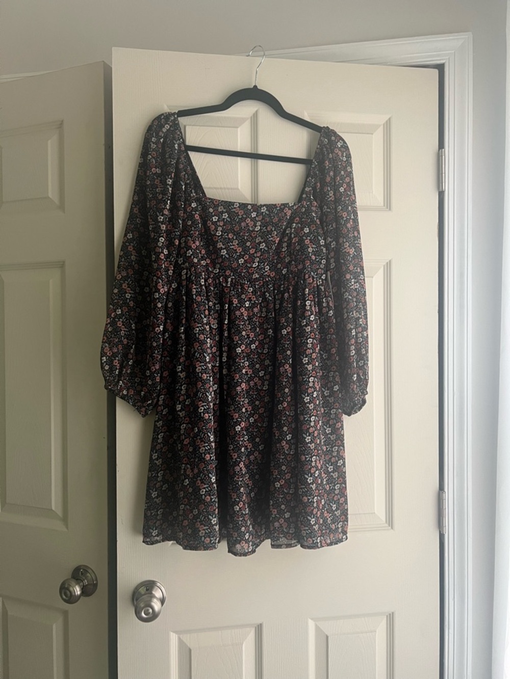 Lucky Brand Floral Square-Neck Mini Dress